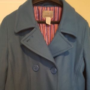Blue dELiA's coat, double breasted.